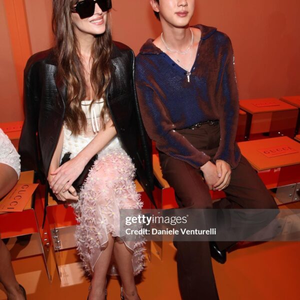 [Getty Images] Jin with actress Dakota Johnson, tennis player Jannik Sinner & actor Kingsley Ben-Adir - 210924