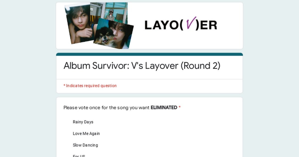 /r/bangtan Album Survivor Series: V's 'Layover' ROUND TWO