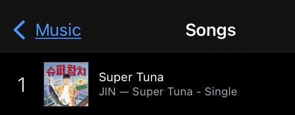 241011 iTunes US Milestones: “Super Tuna” Full Version by Jin has reached #1 on iTunes US!