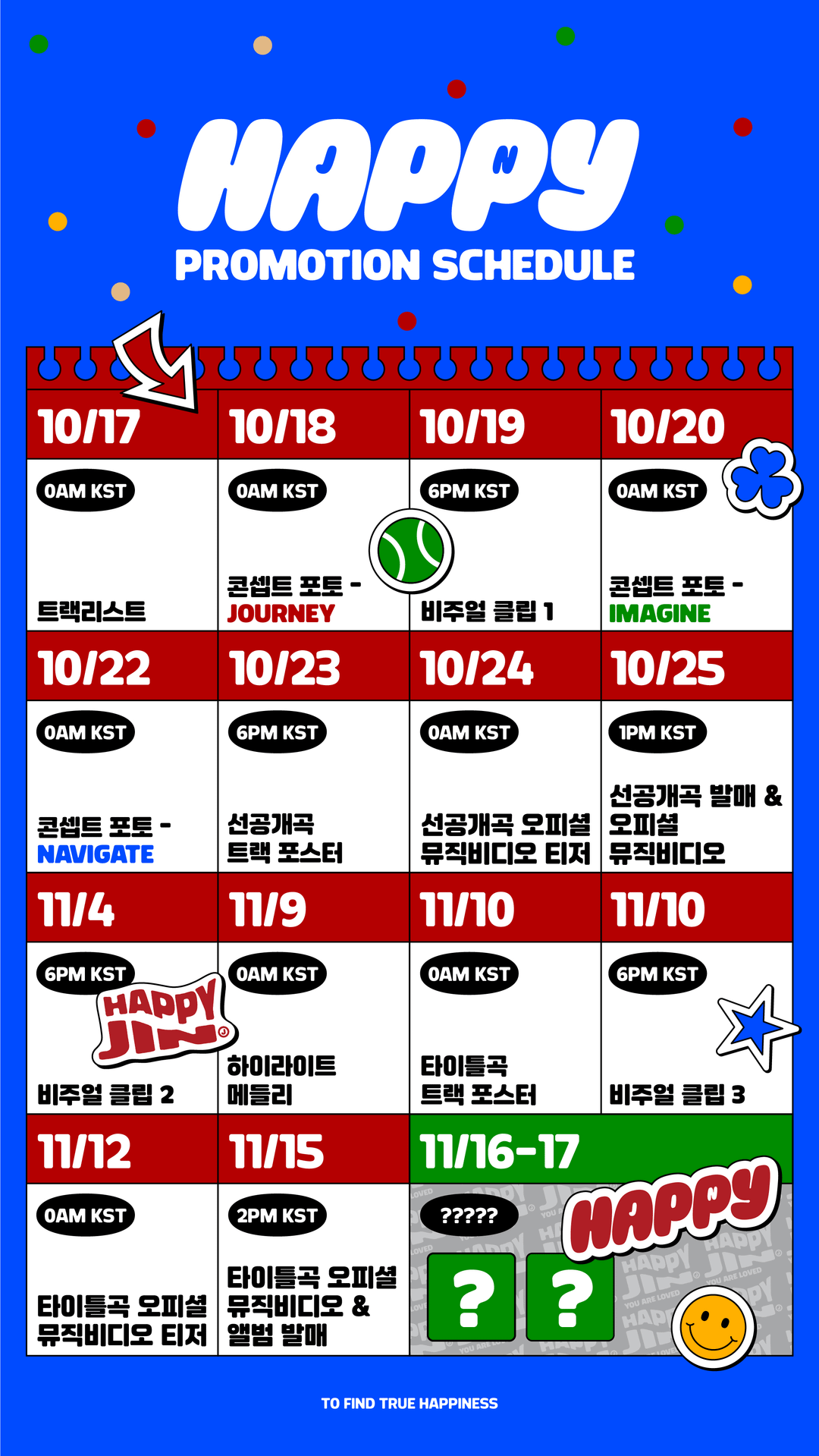 Jin 'Happy' Promotion Scheduler - 161024